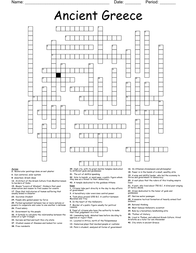 Ancient Greece Crossword
