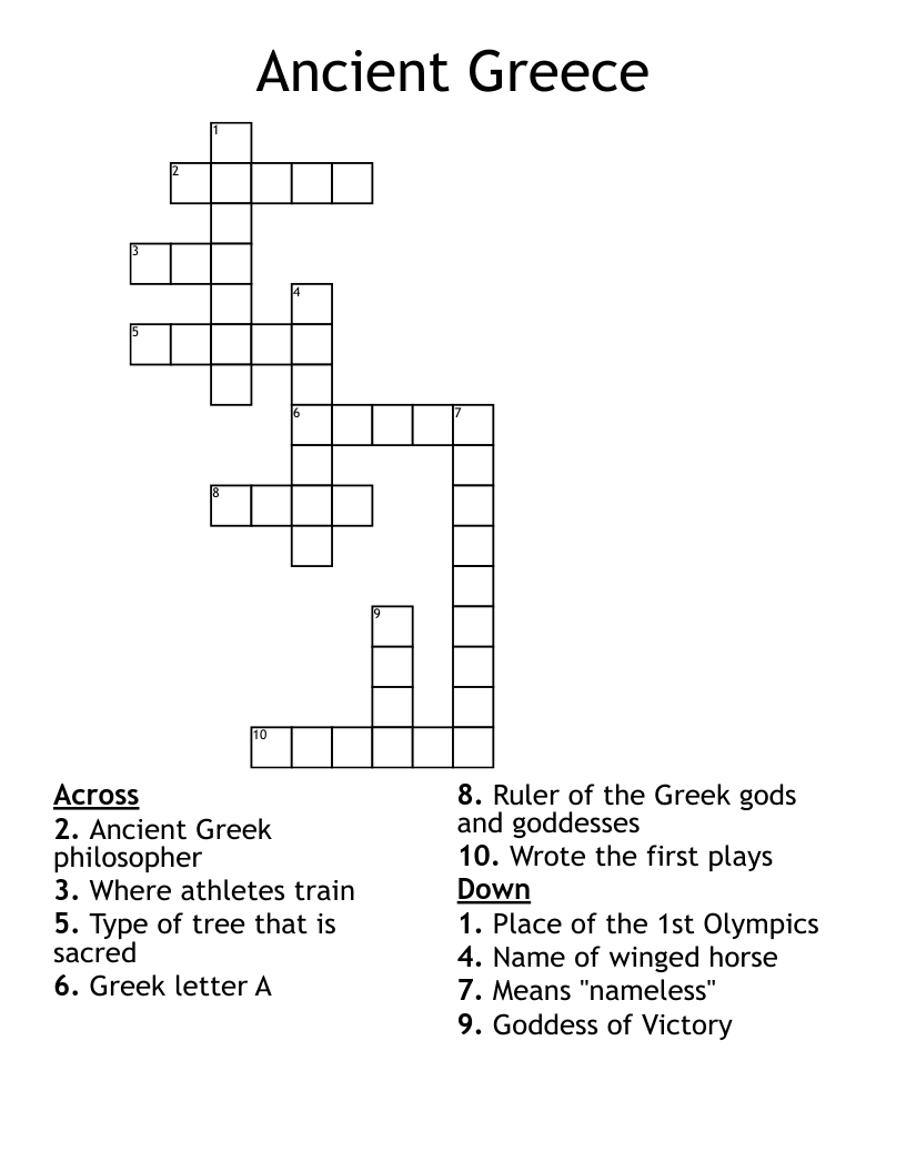 Ancient Greece Crossword