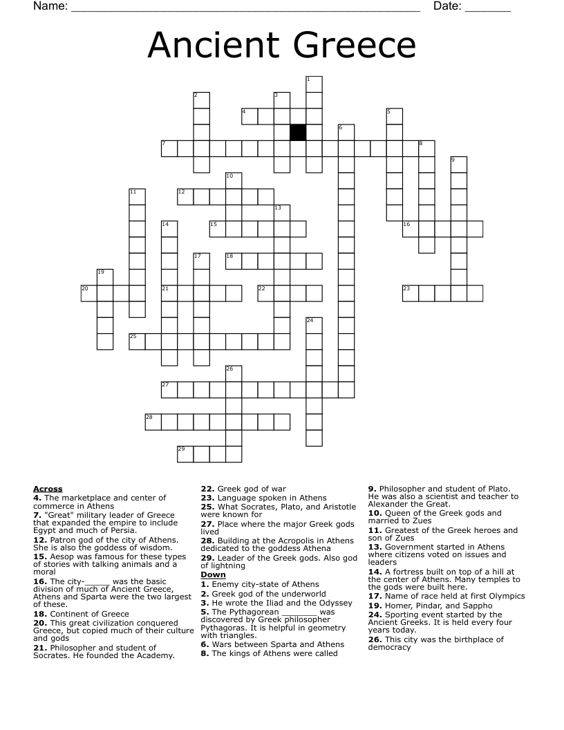 Ancient Greece Crossword