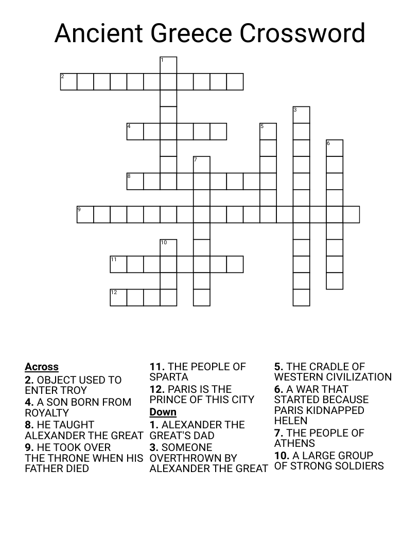 Ancient Greece Crossword