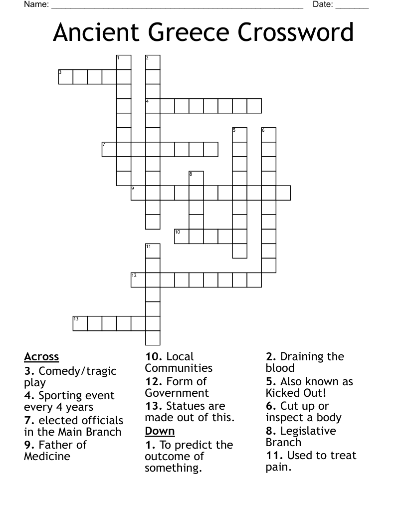 Ancient Greece Crossword