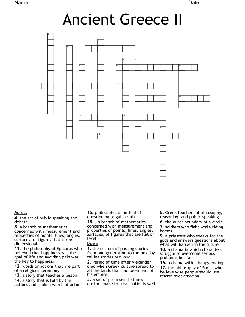 Ancient Greece II Crossword
