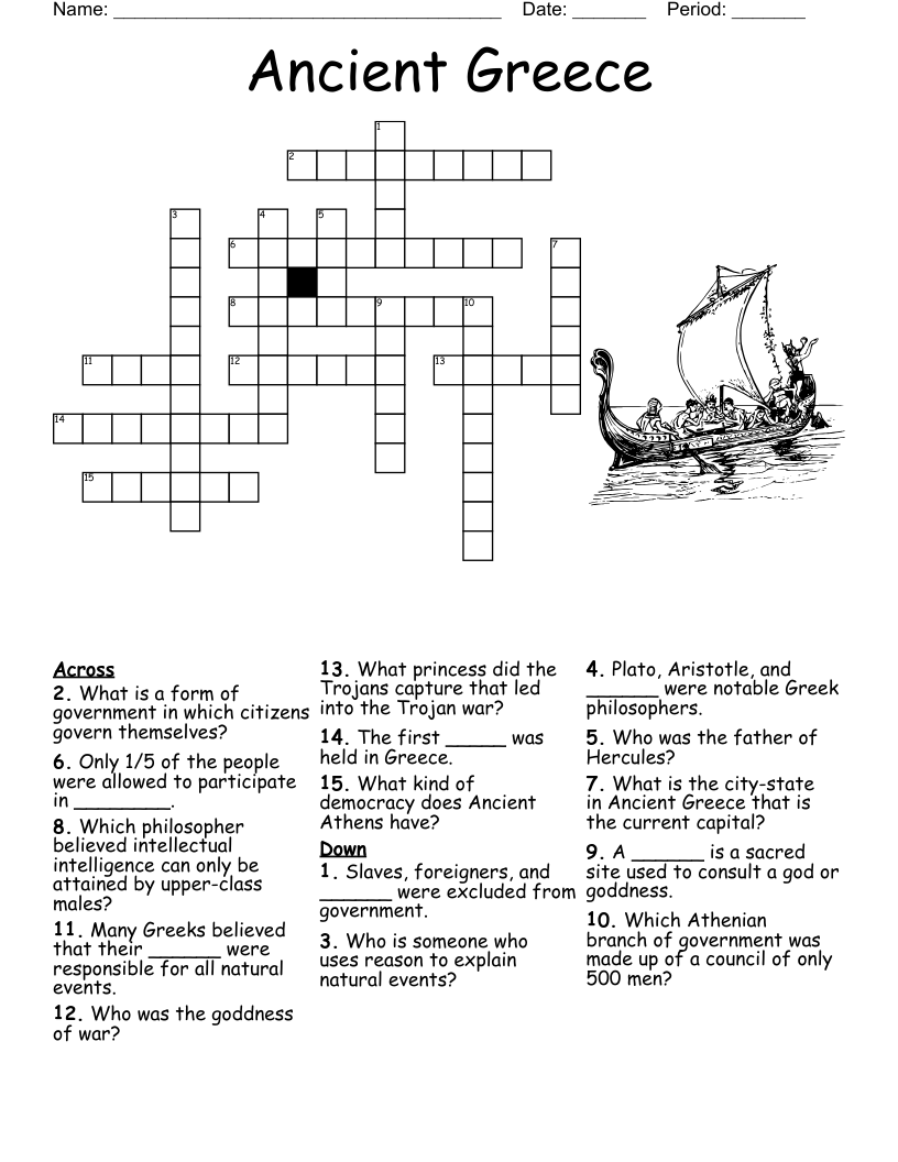 Ancient Greece  Crossword