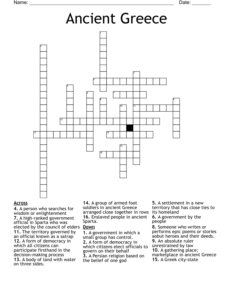 Ancient Greece  Crossword