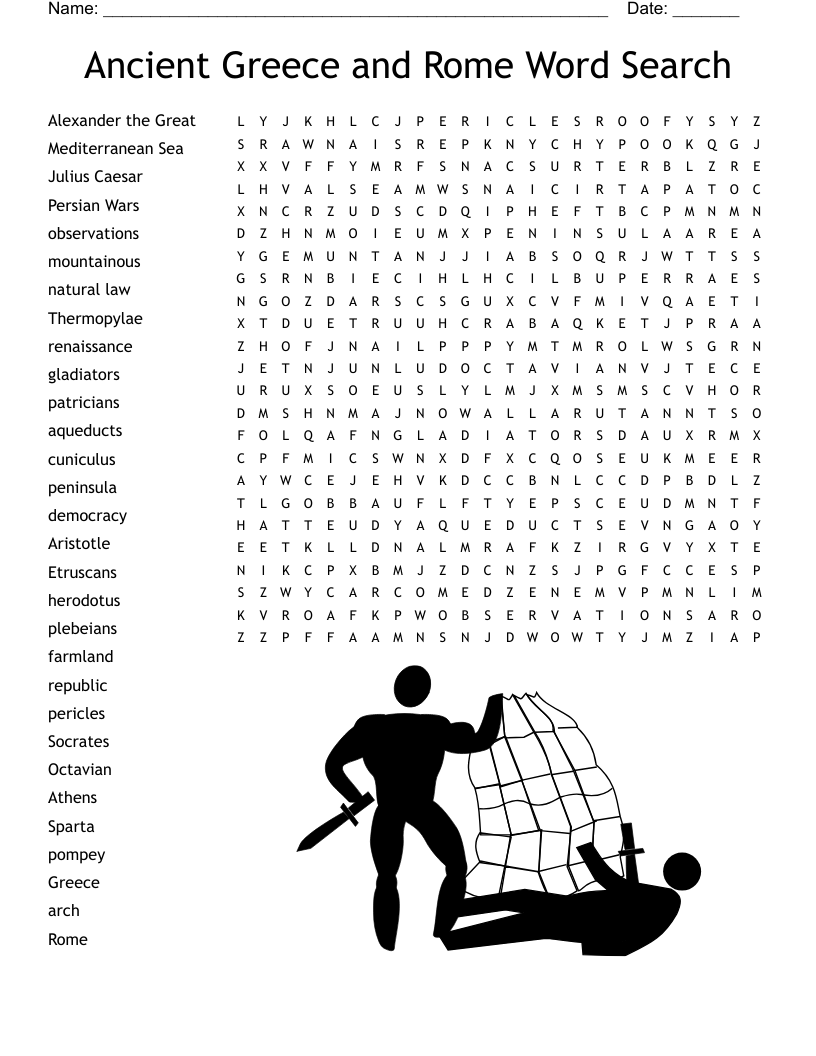 Ancient Greece and Rome Word Search