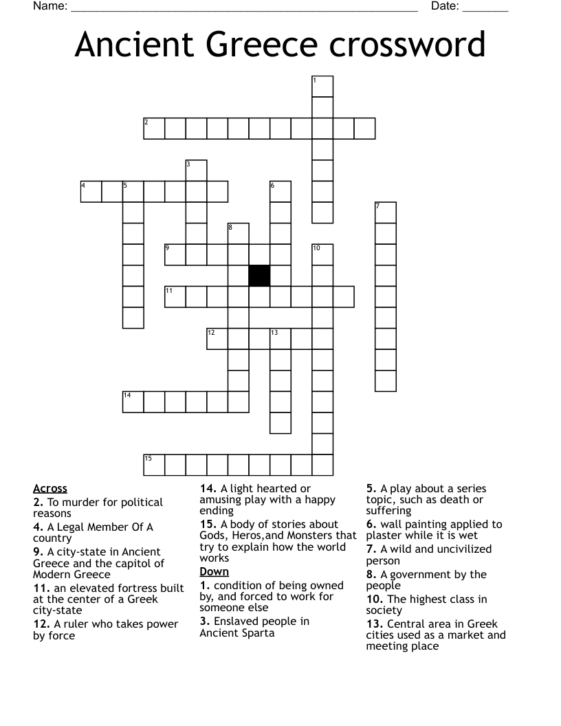 Ancient Greece crossword