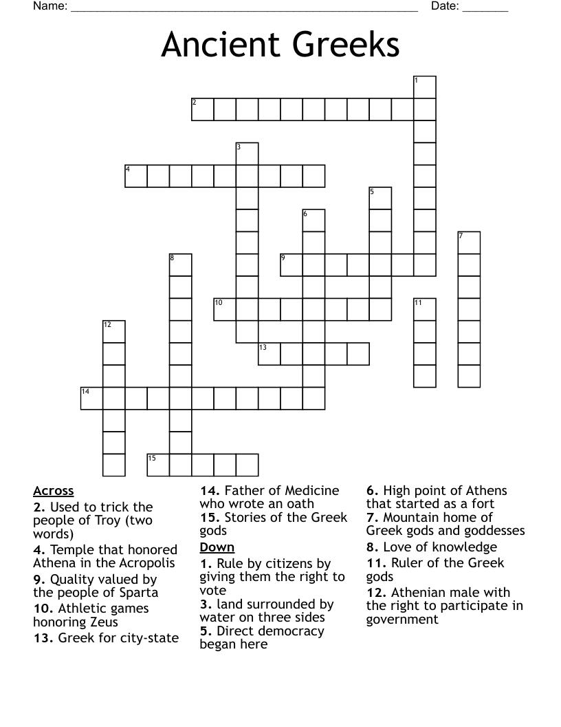 Ancient Greeks Crossword