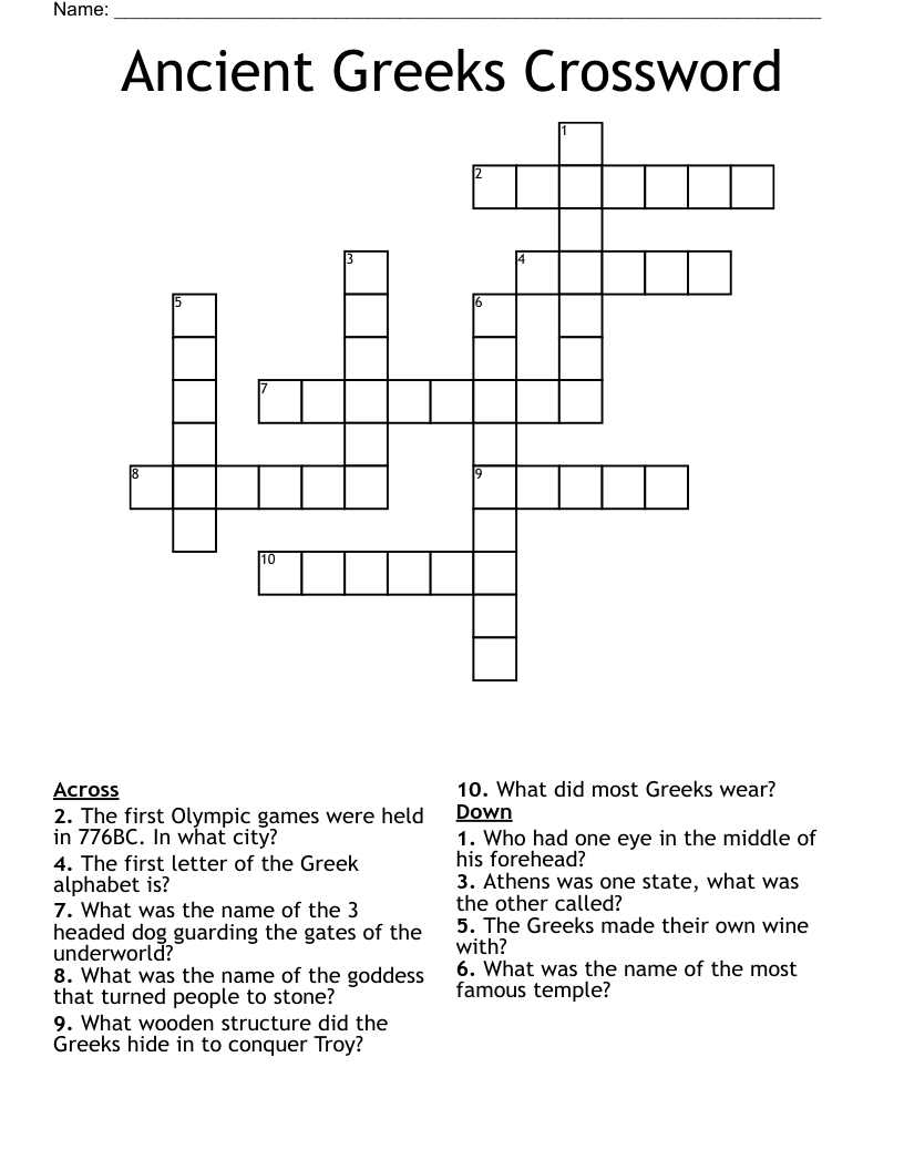 Ancient Greeks Crossword