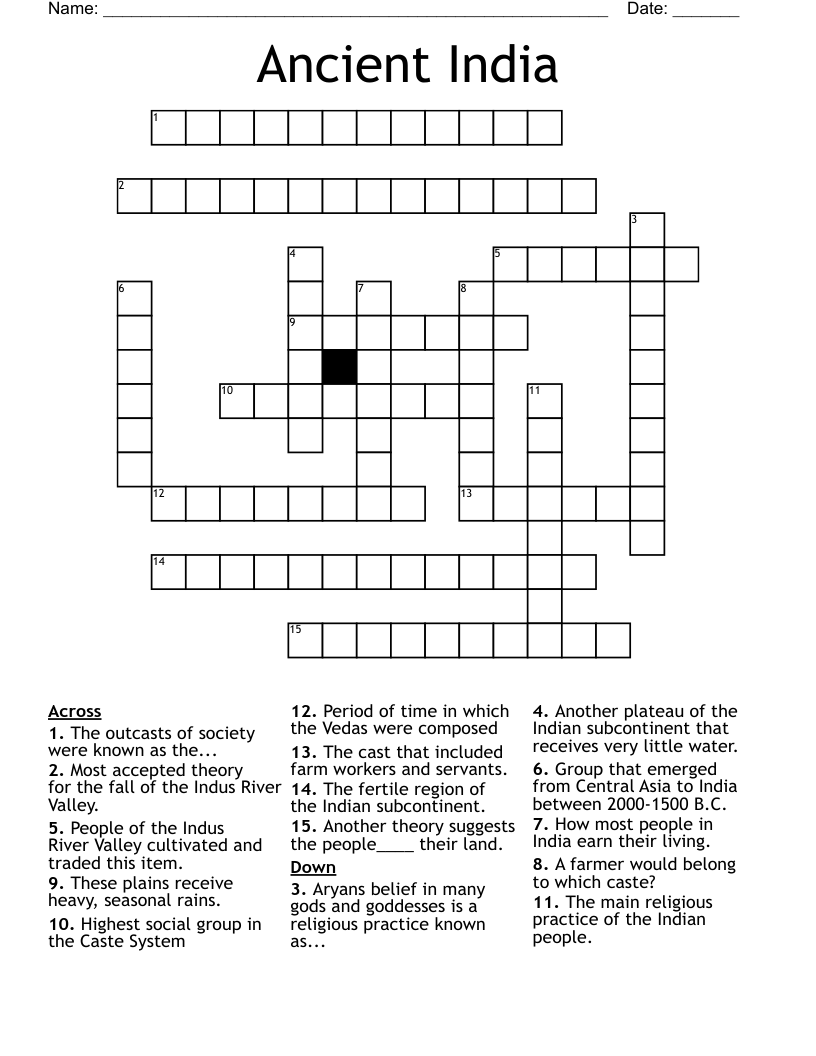 Ancient India Crossword
