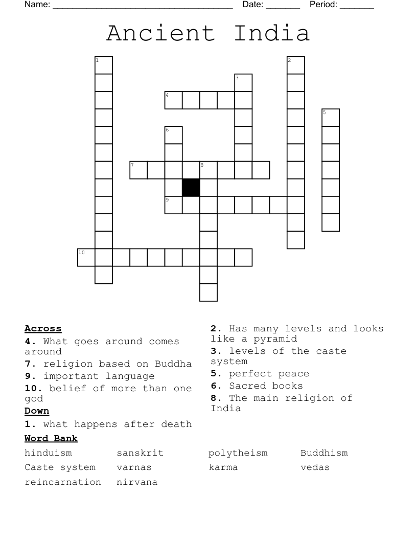 Ancient India Crossword