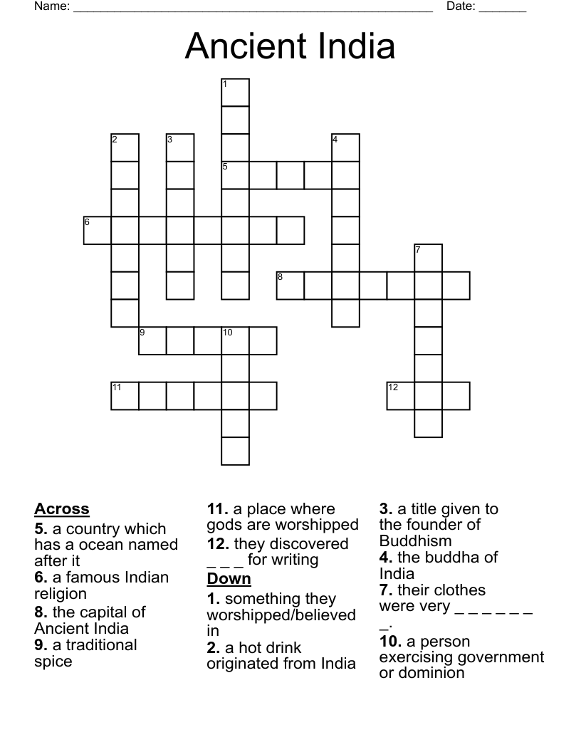 Ancient India Crossword