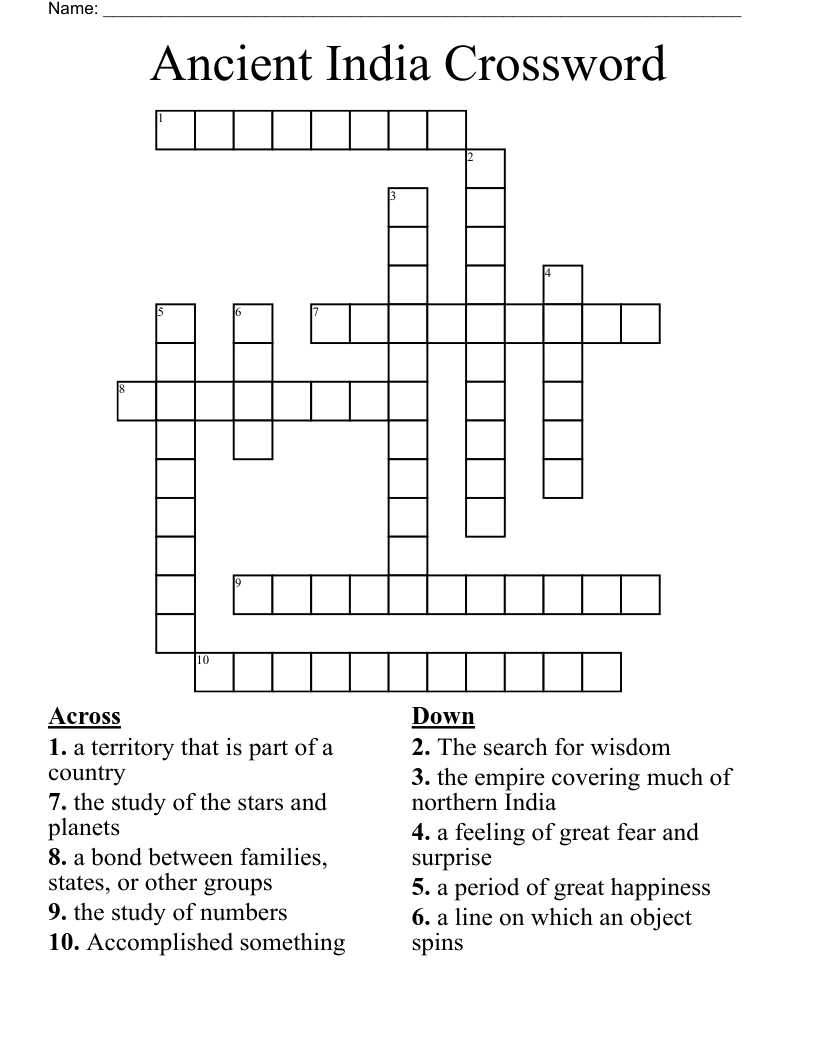 Ancient India Crossword