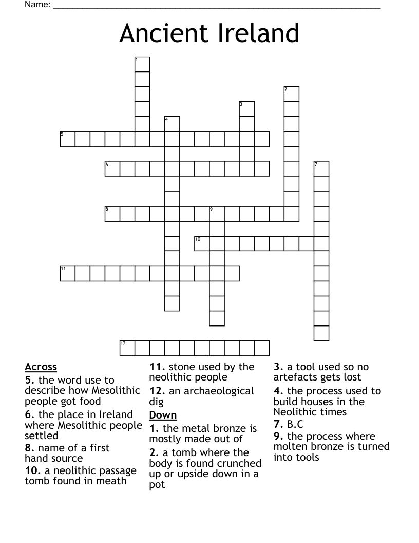 Ancient Ireland Crossword