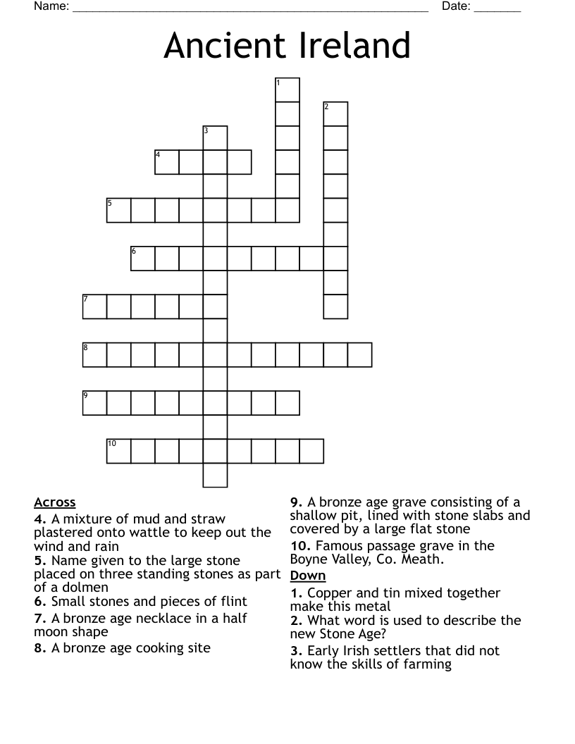 Ancient Ireland Crossword