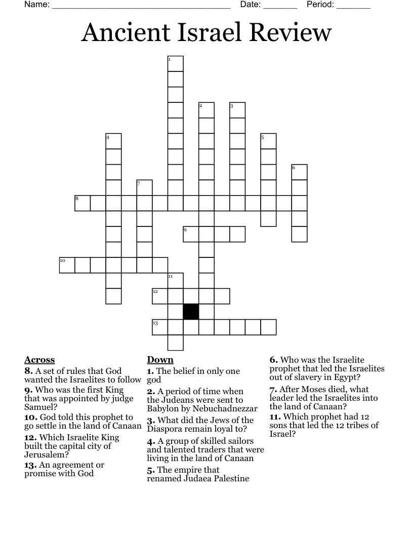 Ancient Israel Review Crossword