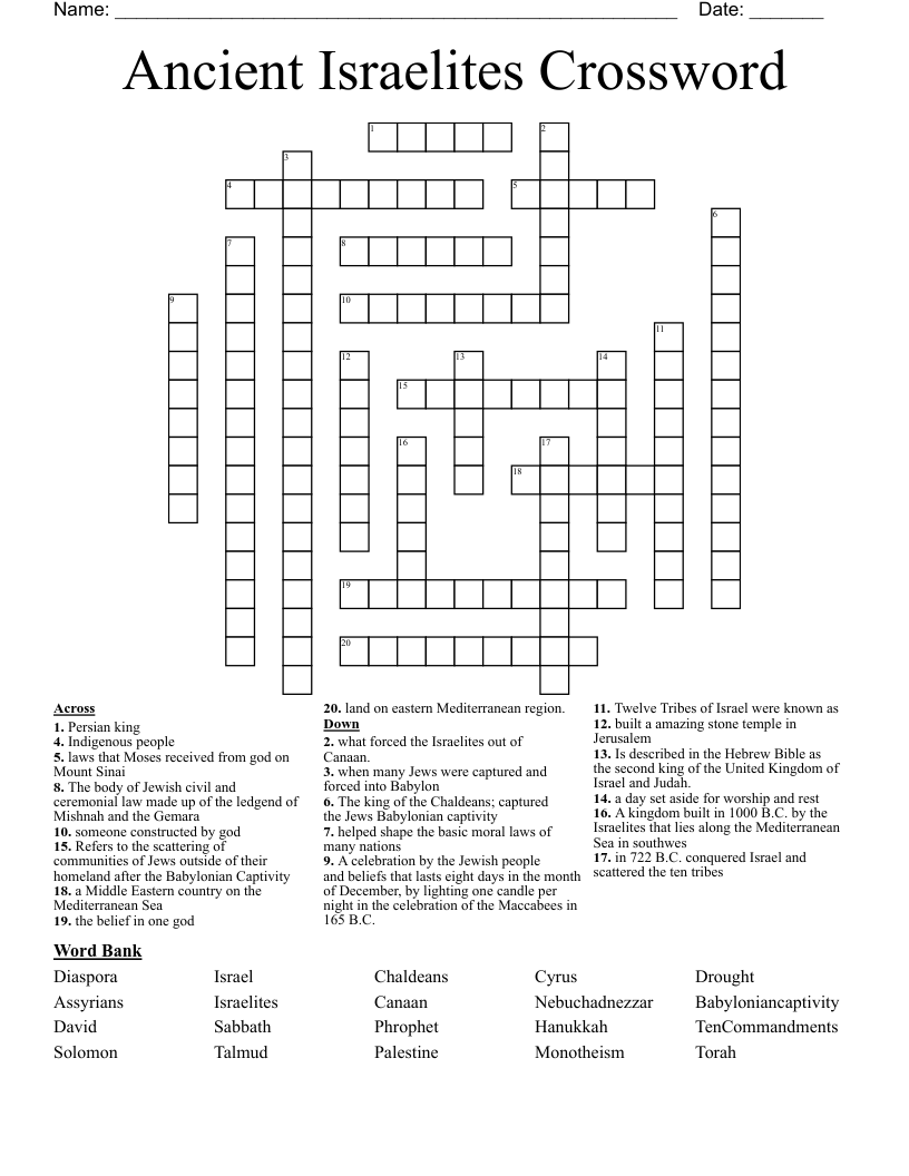 Ancient Israelites Crossword