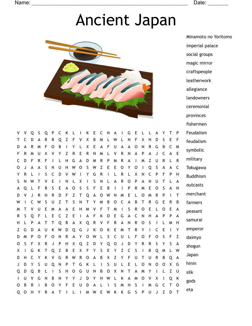 Ancient Japan Word Search