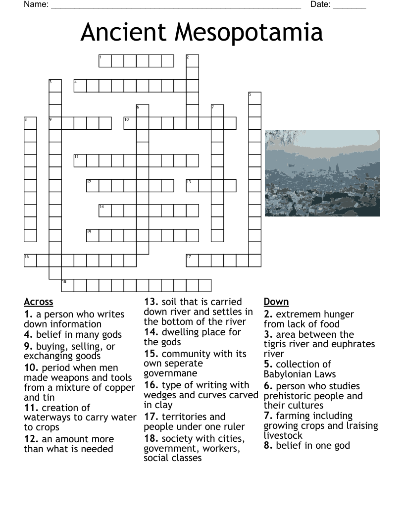 Ancient Mesopotamia Crossword