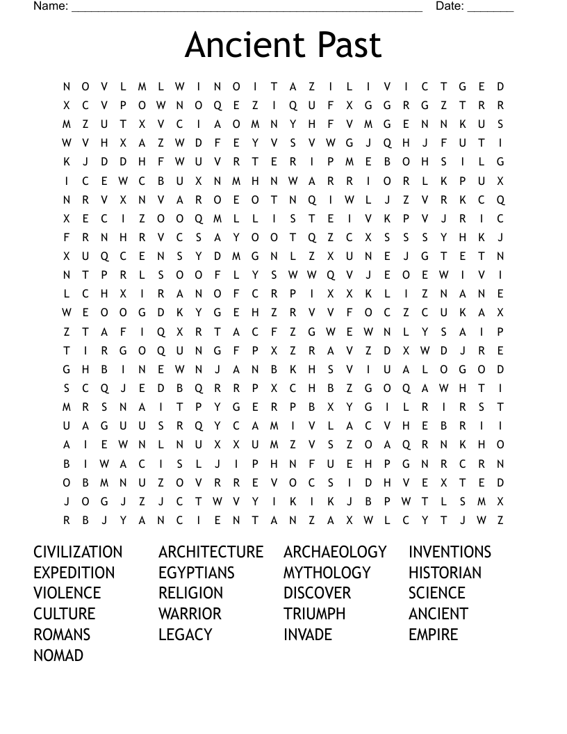 Ancient Past Word Search