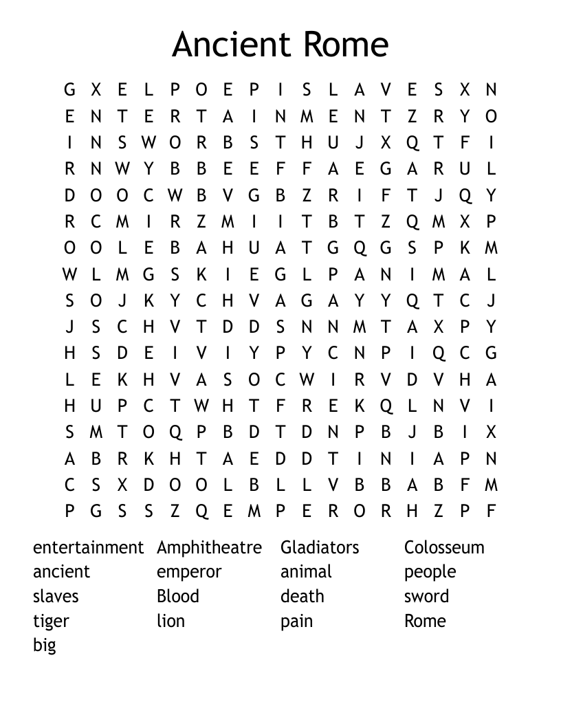 Ancient Rome Word Search