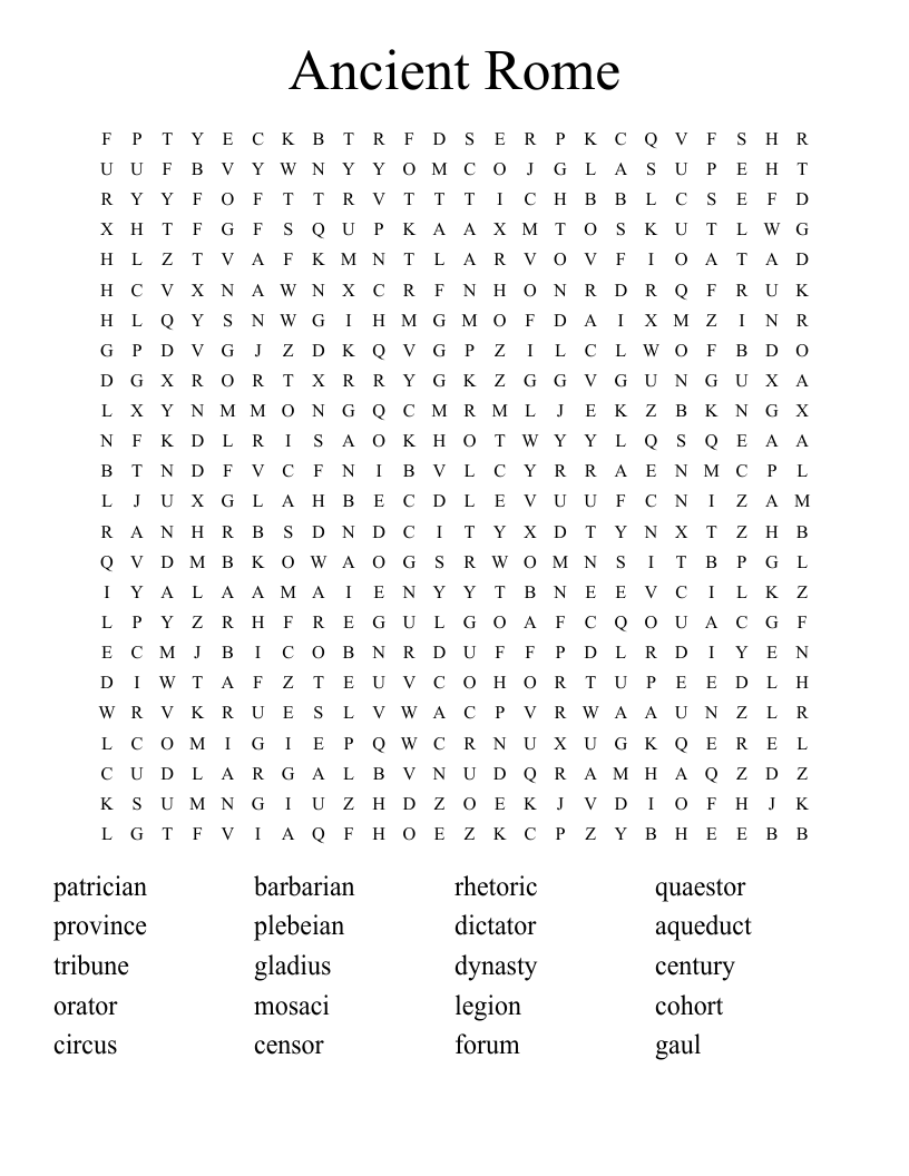 Ancient Rome Word Search