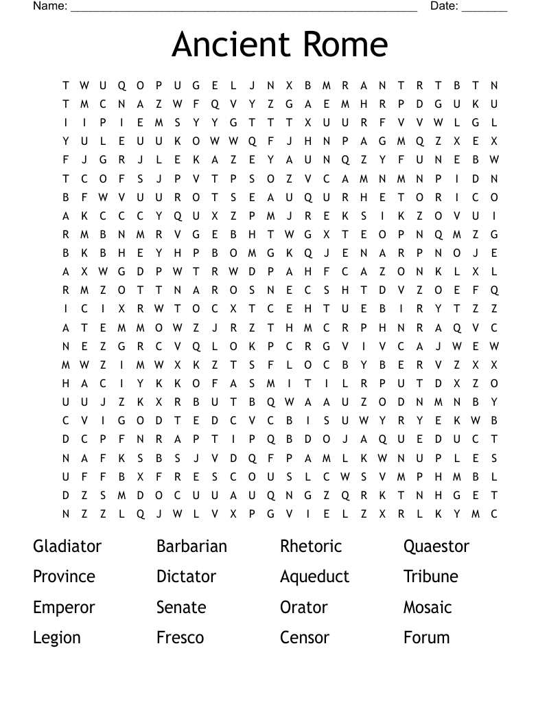 Ancient Rome Word Search
