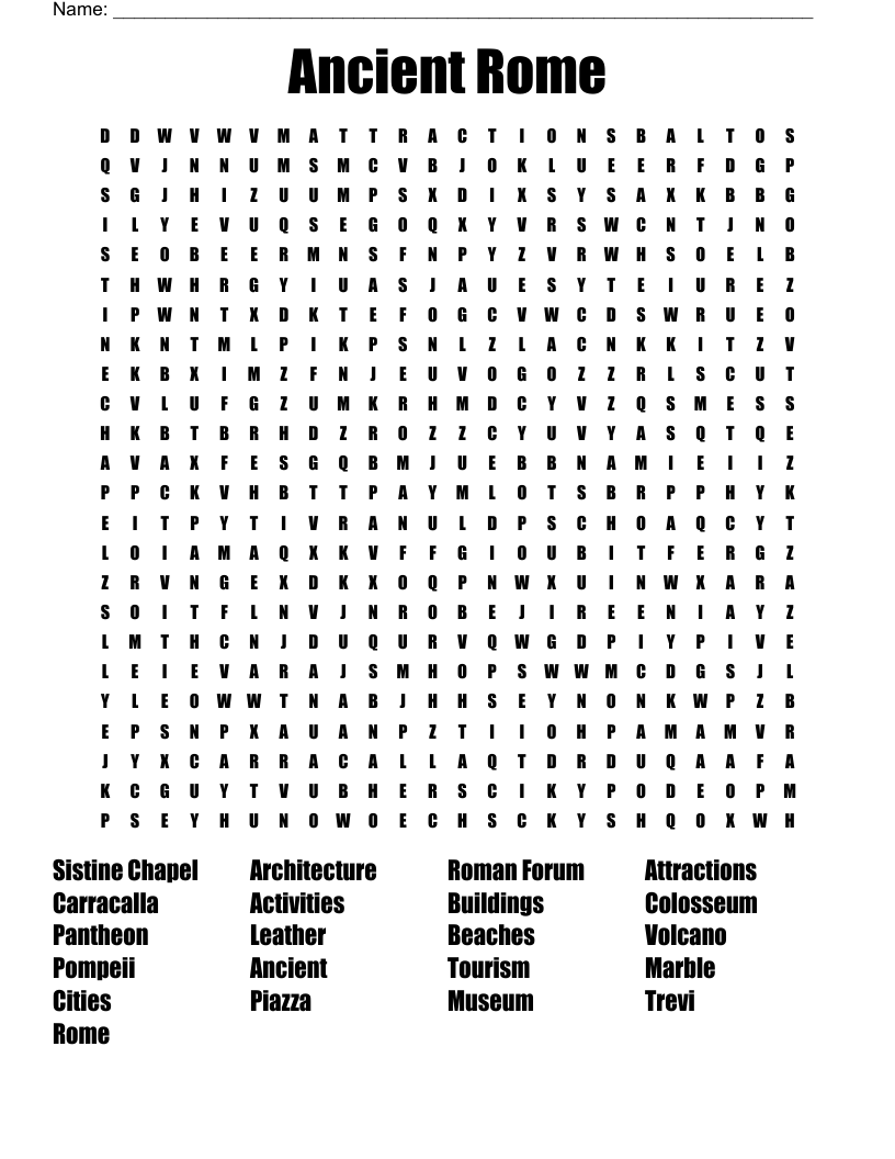 Ancient Rome Word Search