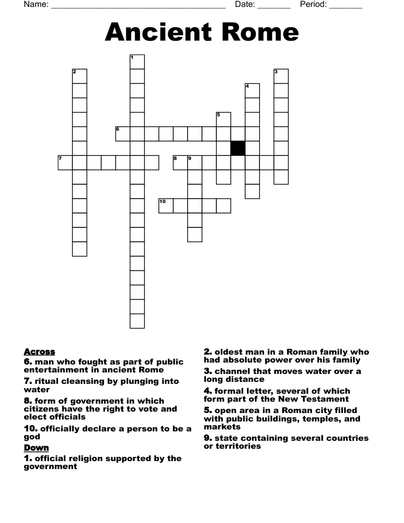 Ancient Rome Crossword
