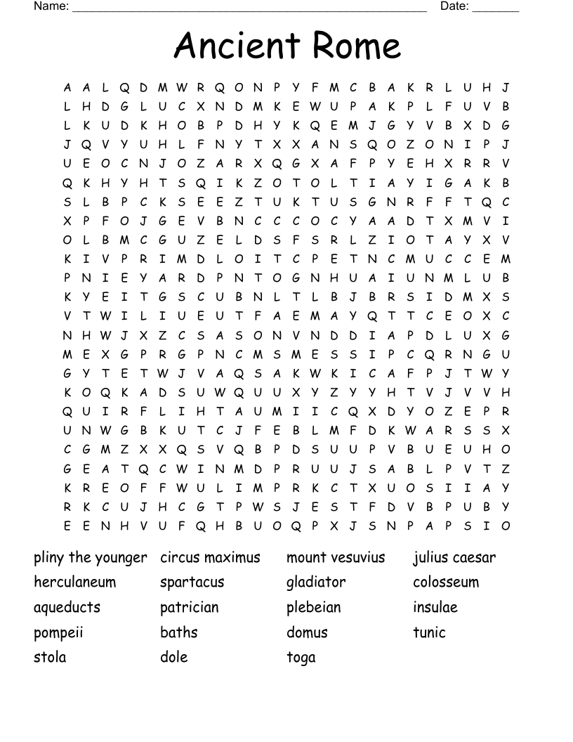 Ancient Rome Word Search