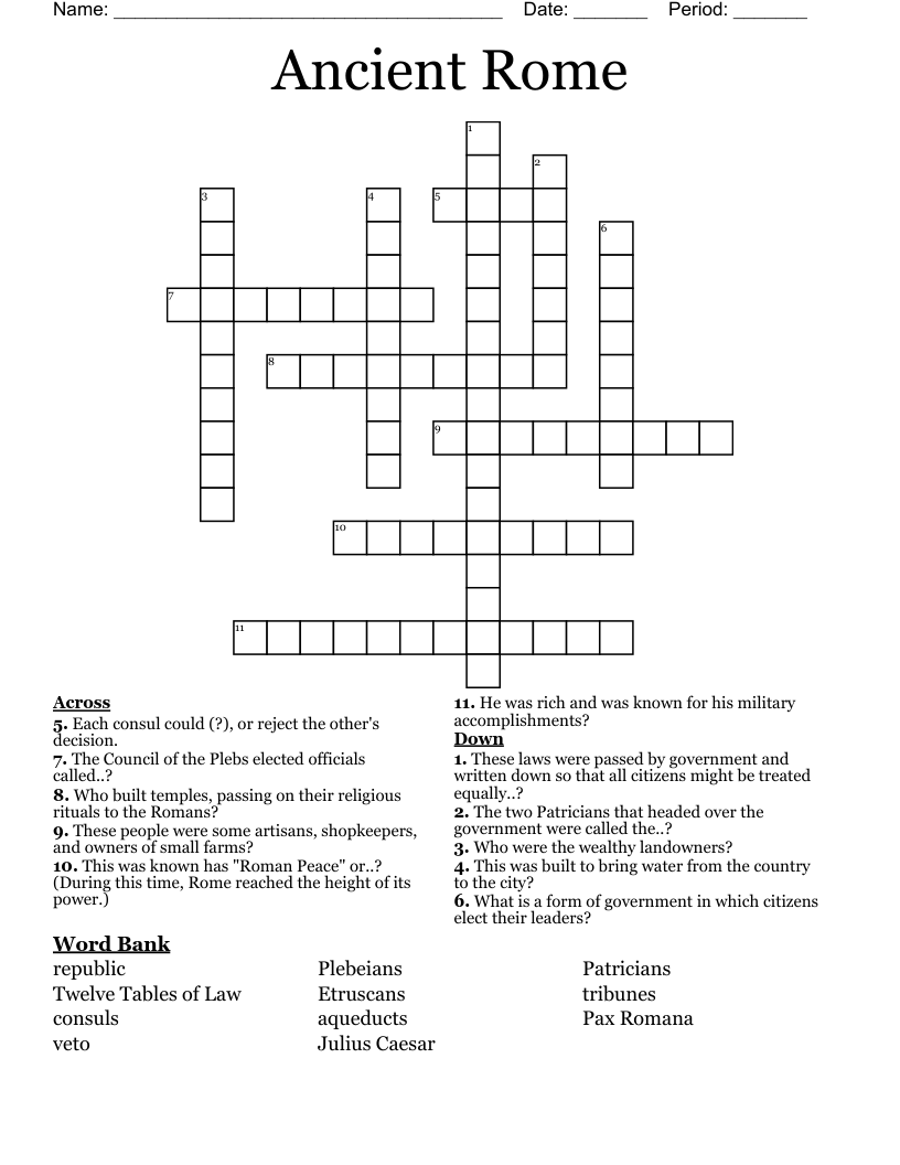 Ancient Rome Crossword
