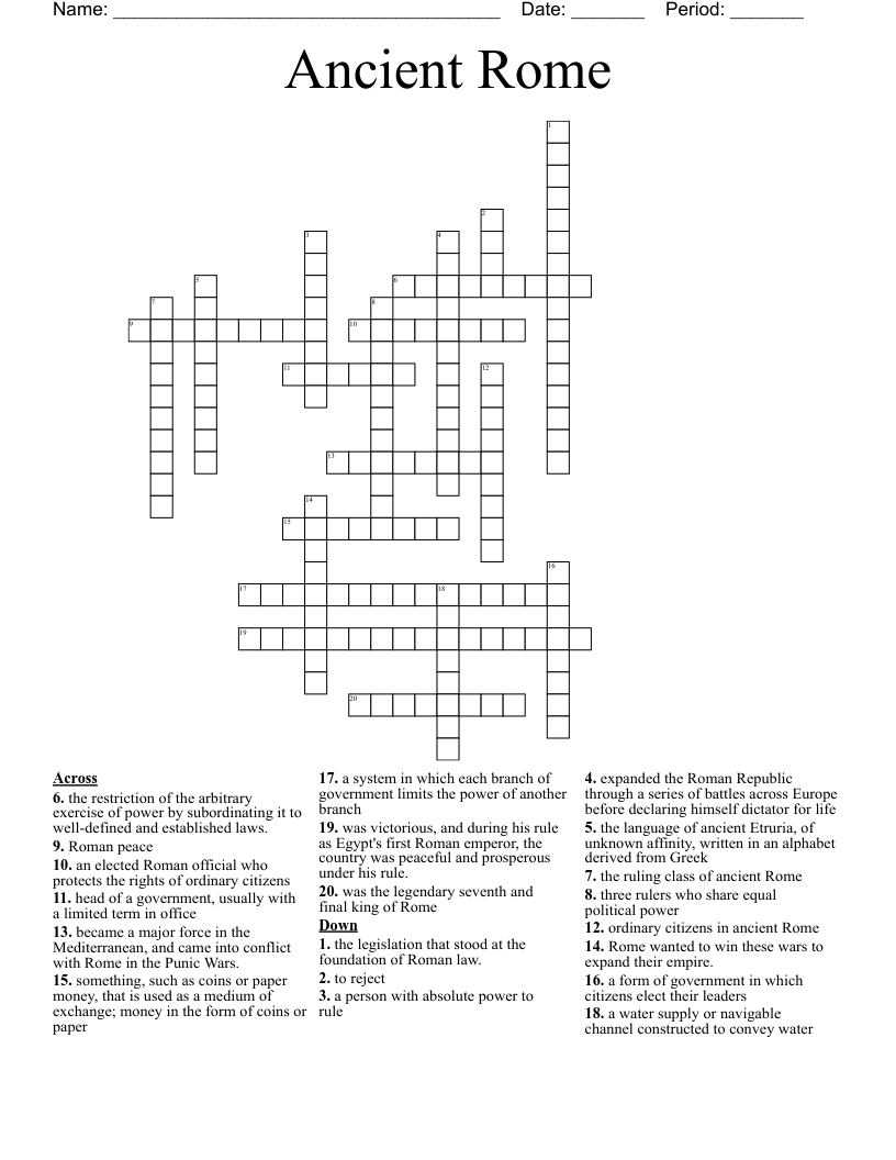 Ancient Rome Crossword
