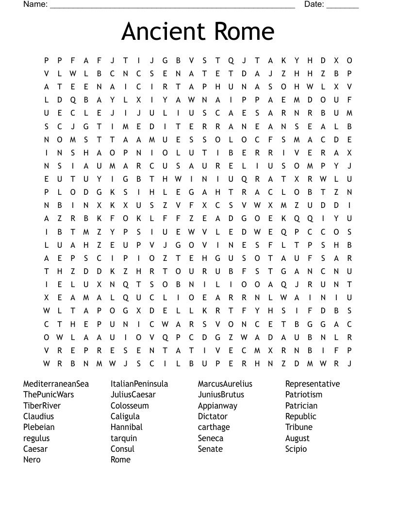 Ancient Rome Word Search