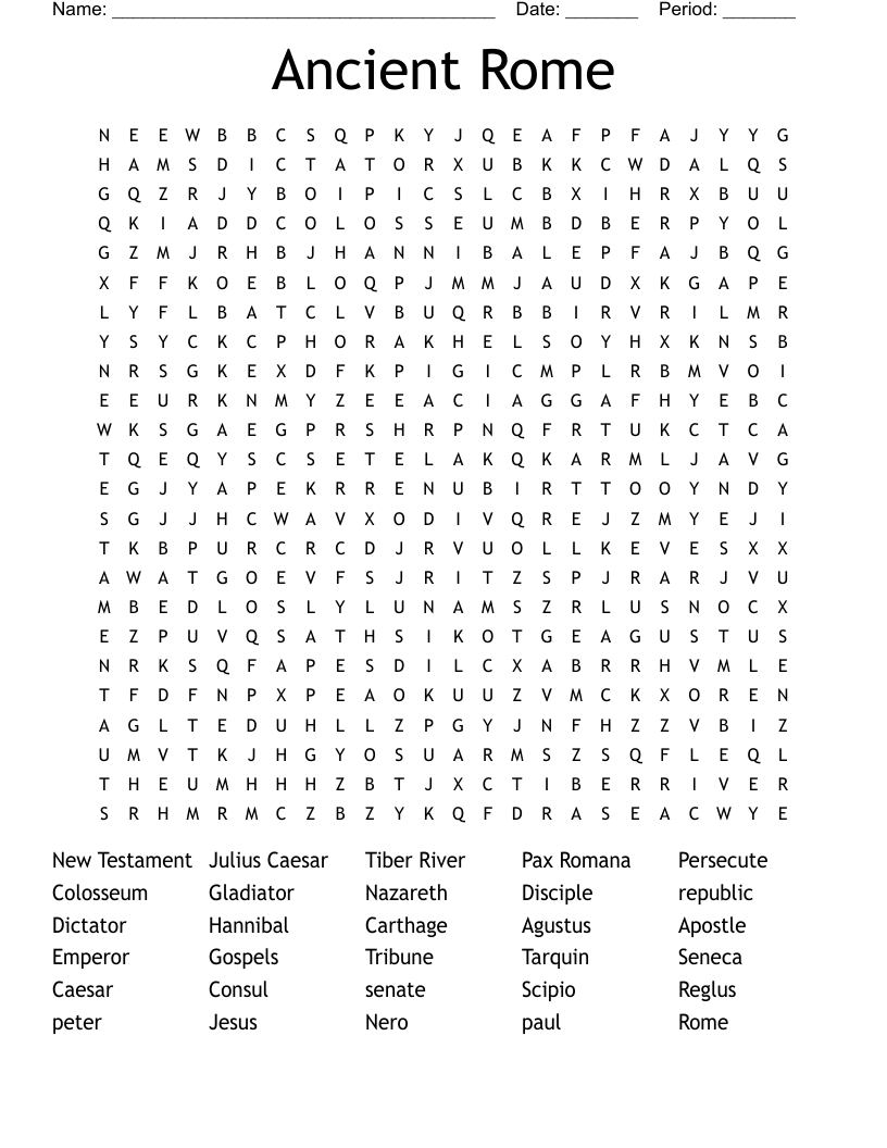 Ancient Rome Word Search