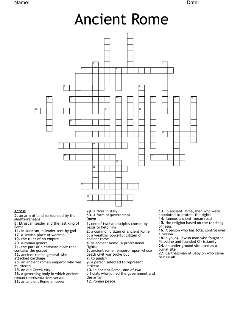 Ancient Rome Crossword