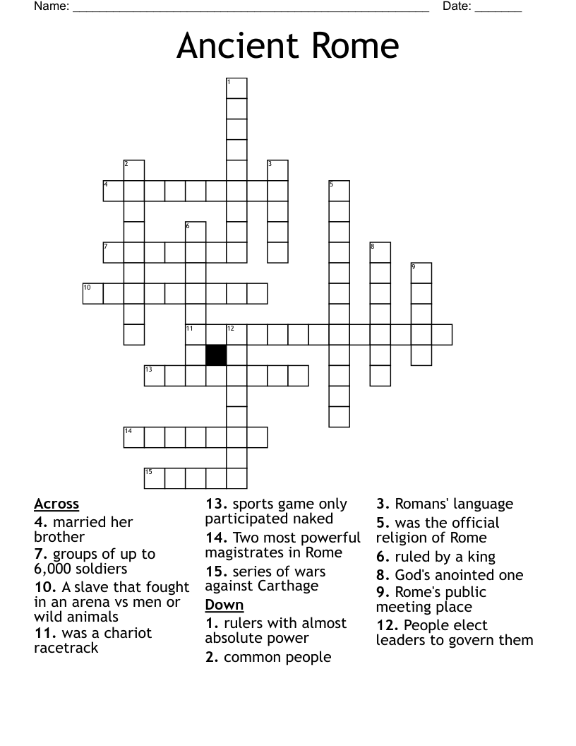 Ancient Rome Crossword