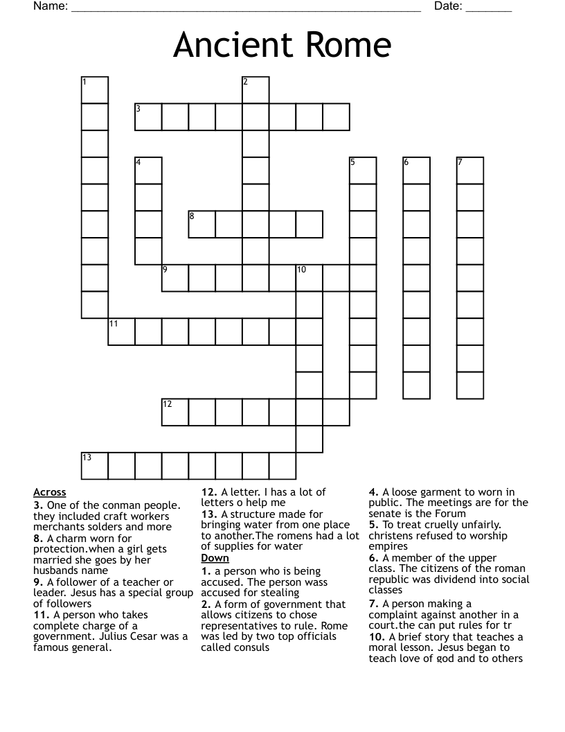 Ancient Rome Crossword