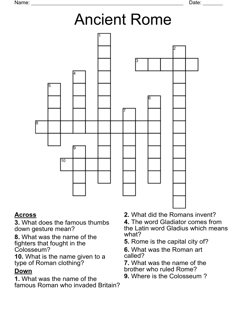 Ancient Rome Crossword