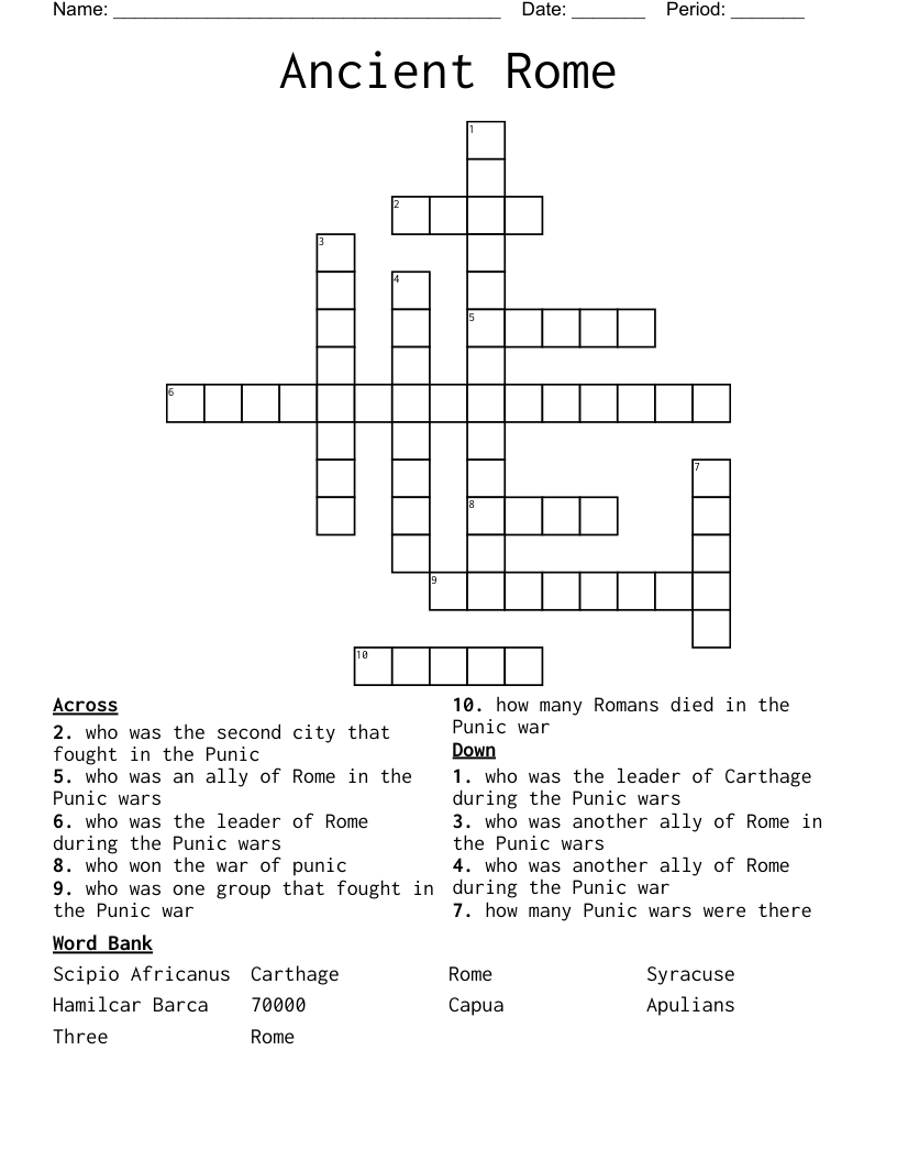 Ancient Rome Crossword