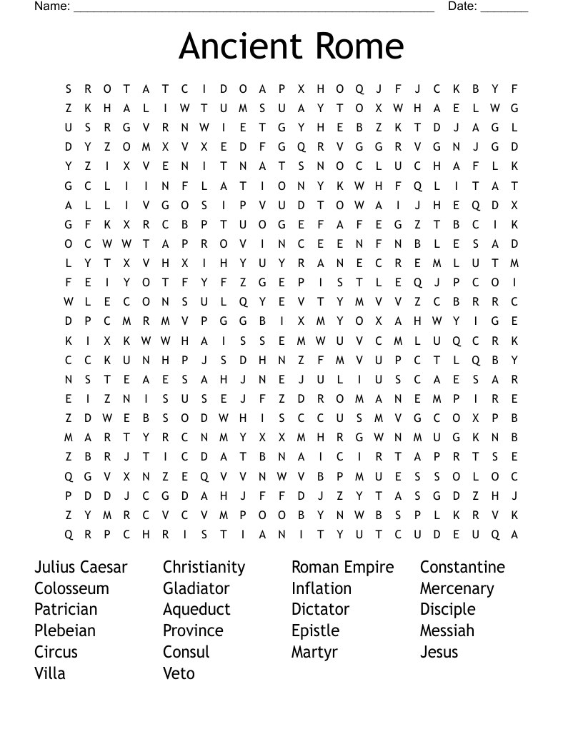 Ancient Rome Word Search