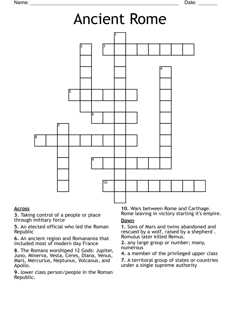 Ancient Rome Crossword