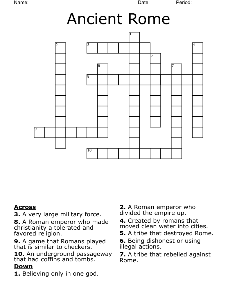 Ancient Rome Crossword