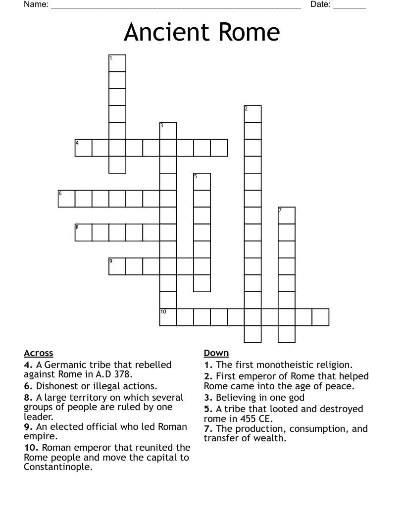 Ancient Rome Crossword