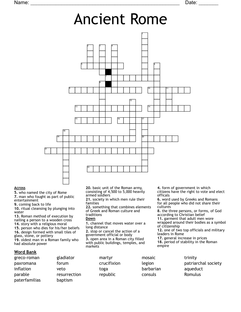 Ancient Rome Crossword