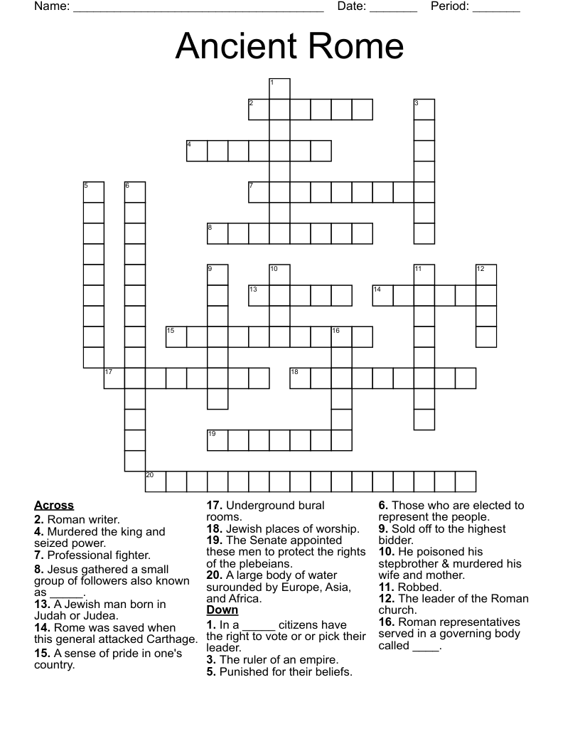 Ancient Rome Crossword