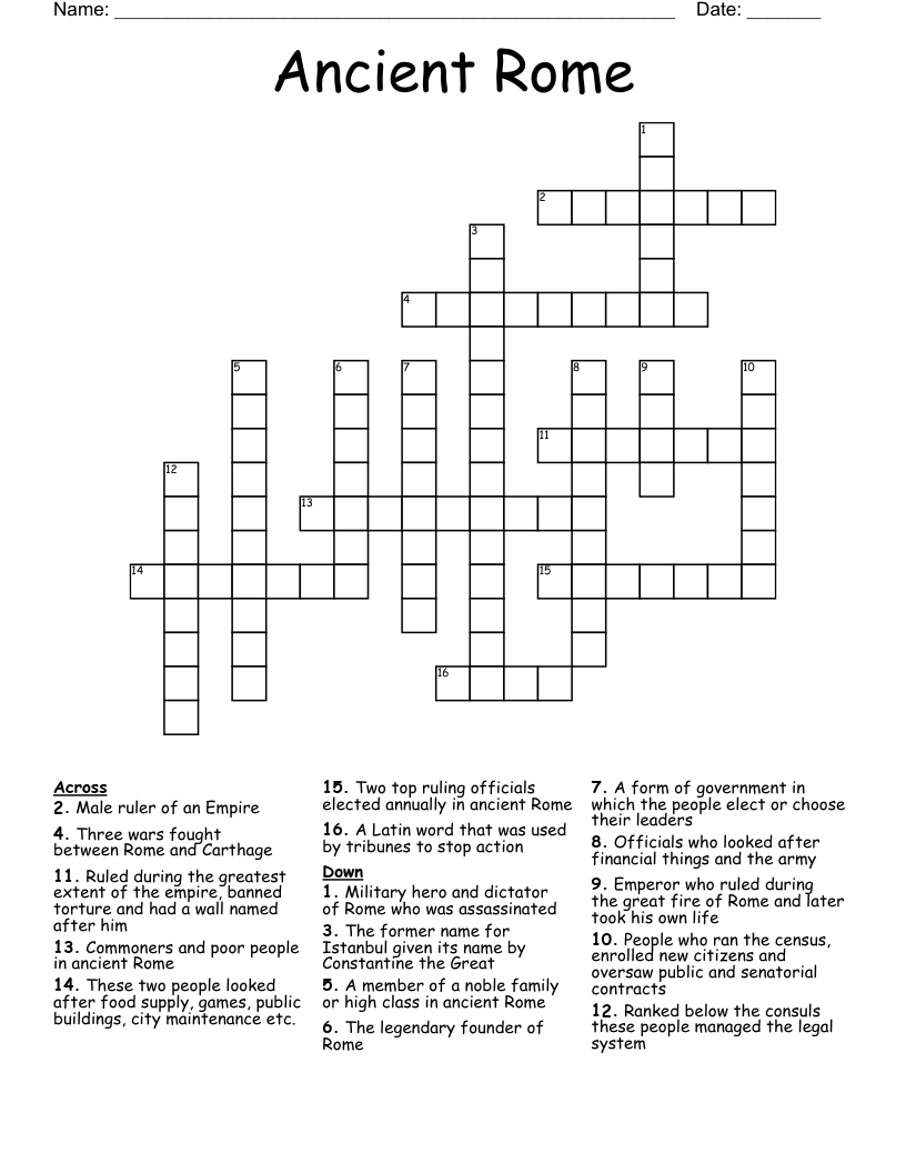 Ancient Rome Crossword