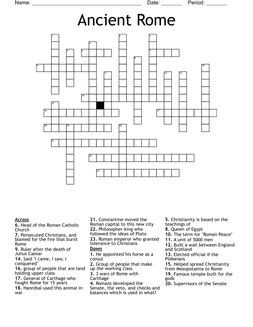 Ancient Rome Crossword