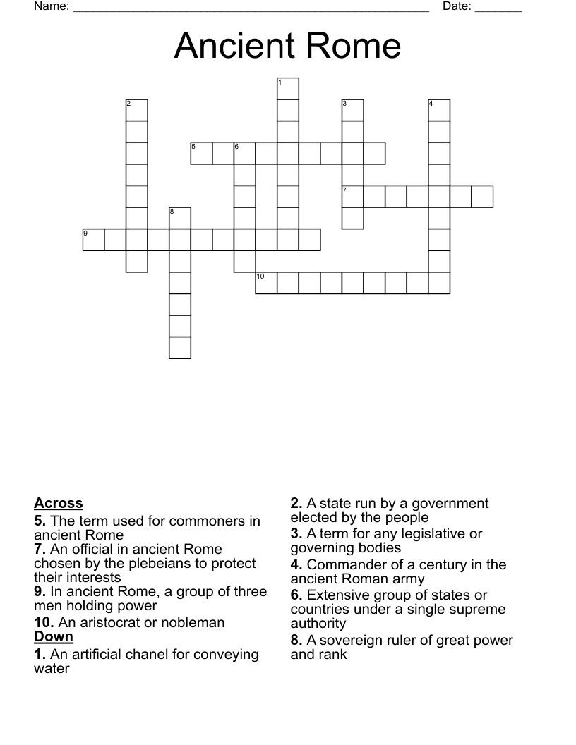 Ancient Rome Crossword