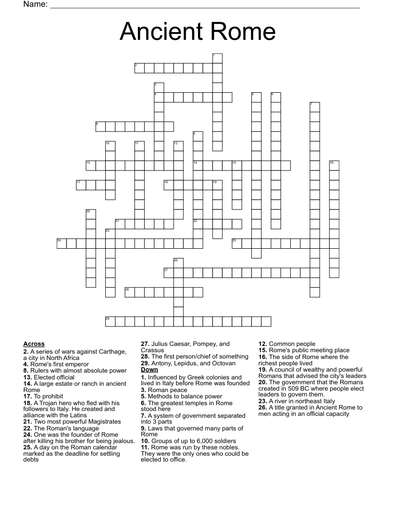 Ancient Rome Crossword