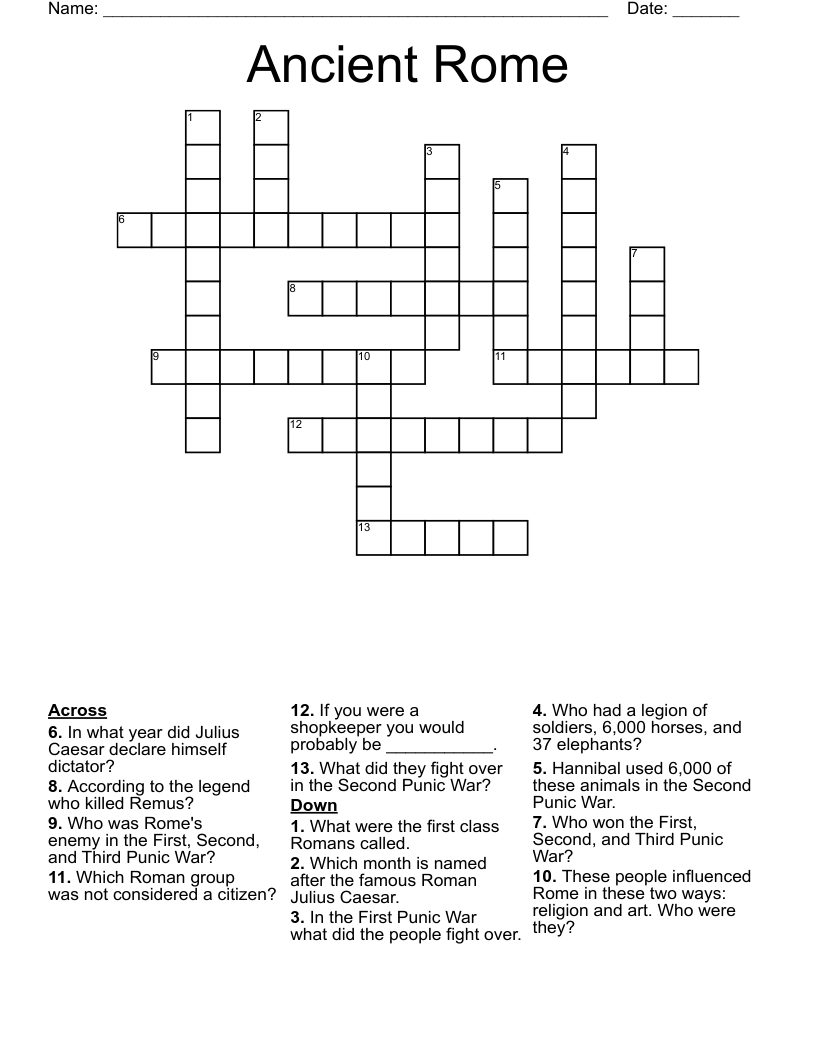 Ancient Rome Crossword