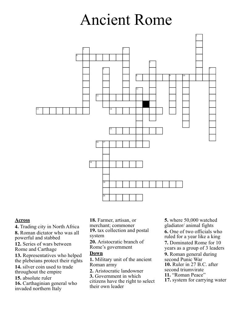 Ancient Rome Crossword